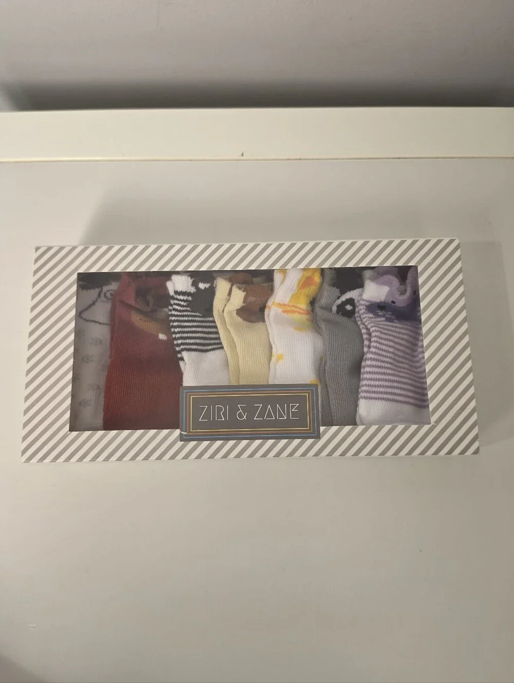 ZIRI & ZANE Baby Sock Gift Set 7 Unique Pairs Unisex Size 0-3 Months NIP